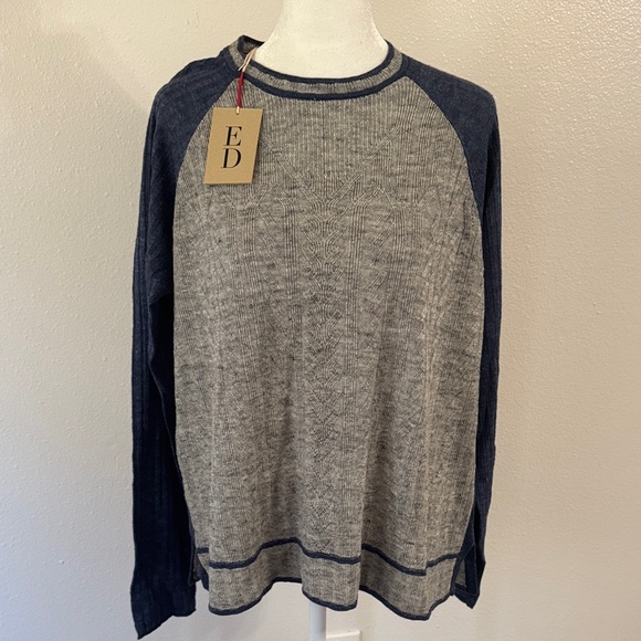 Gray and Blue Long Sleeve Sweater - Picture 3 of 8